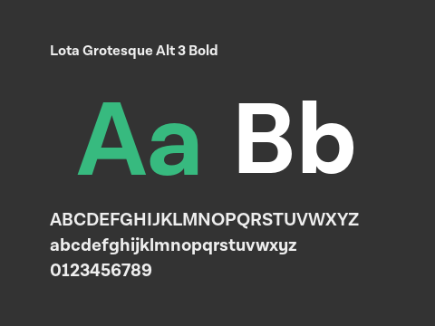 Lota Grotesque Alt 3 Bold