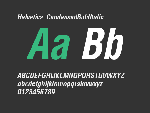 Helvetica_CondensedBoldItalic