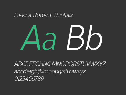 Devina Rodent ThinItalic