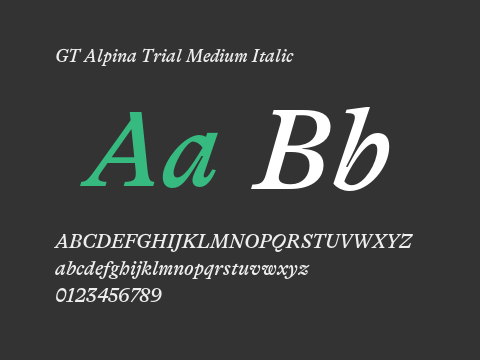 GT Alpina Trial Medium Italic