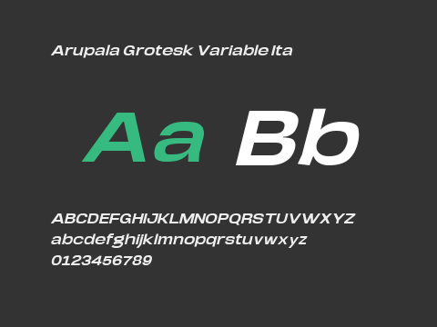 Arupala Grotesk Variable Ita