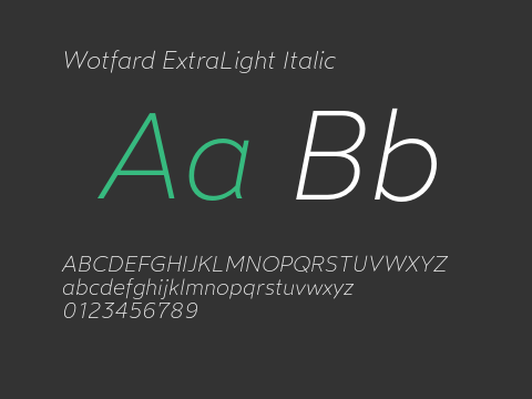 Wotfard ExtraLight Italic