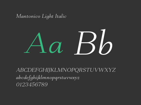 Mantonico Light Italic