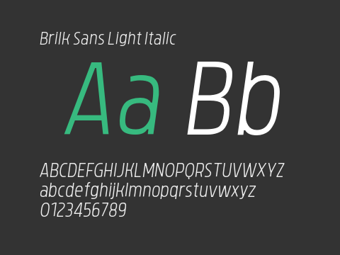 Brilk Sans Light Italic