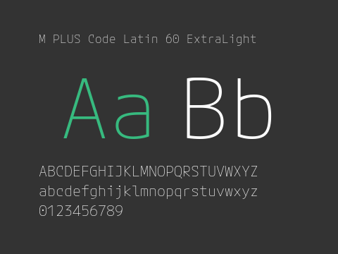 M PLUS Code Latin 60 ExtraLight