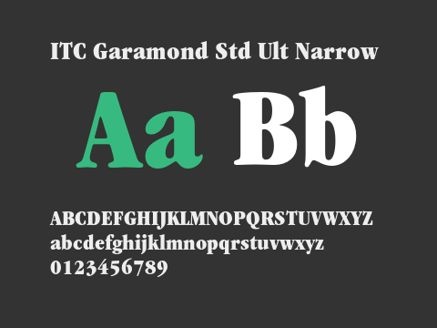 ITC Garamond Std Ult Narrow