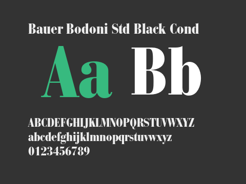 Bauer Bodoni Std Black Cond