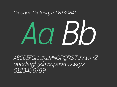 Greback Grotesque PERSONAL