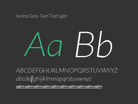 Ambra Sans Text Trial Light