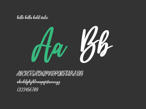 hello bella bold italic