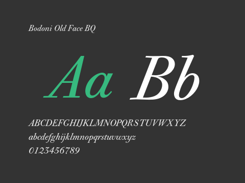 Bodoni Old Face BQ