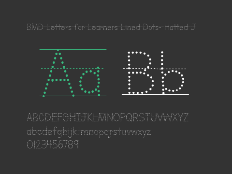 BMD Letters for Learners Lined Dots- Hatted J