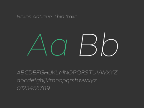 Helios Antique Thin Italic