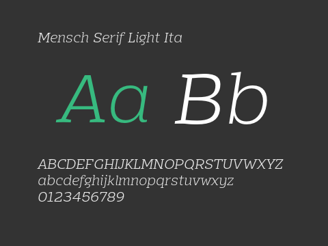 Mensch Serif Light Ita