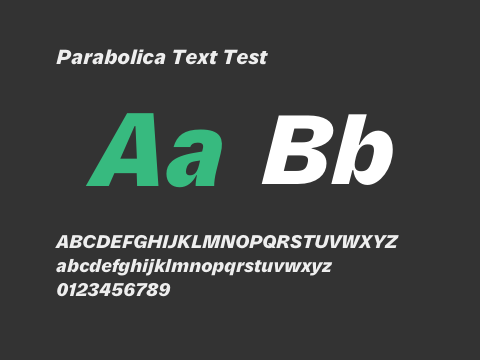 Parabolica Text Test