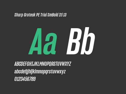 Sharp Grotesk PE Trial SmBold Itl 13