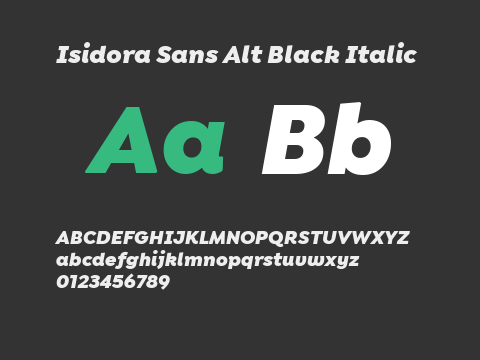 Isidora Sans Alt Black Italic