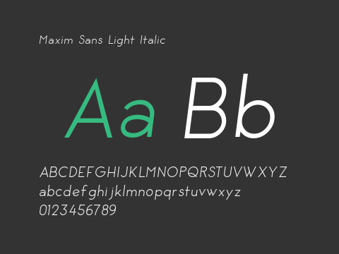 Maxim Sans Light Italic