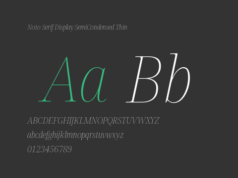 Noto Serif Display SemiCondensed Thin