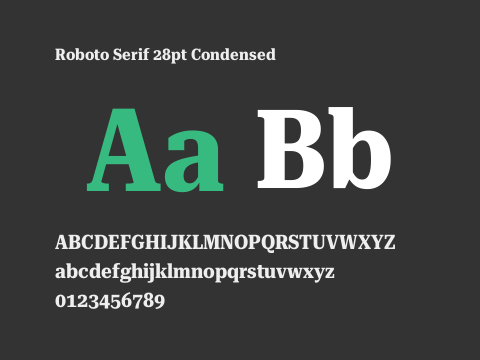 Roboto Serif 28pt Condensed