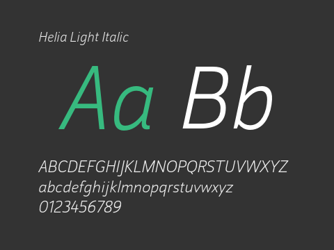 Helia Light Italic