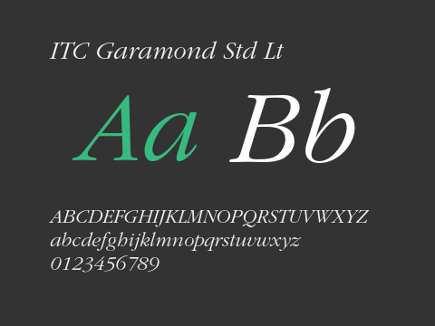 ITC Garamond Std Lt