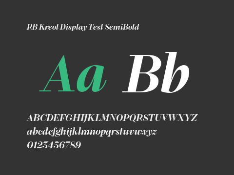 RB Kreol Display Test SemiBold