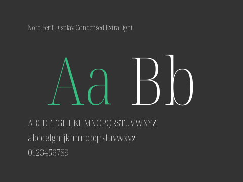 Noto Serif Display Condensed ExtraLight