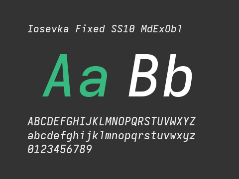 Iosevka Fixed SS10 MdExObl