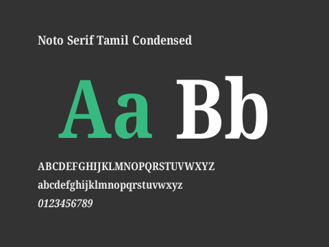 Noto Serif Tamil Condensed