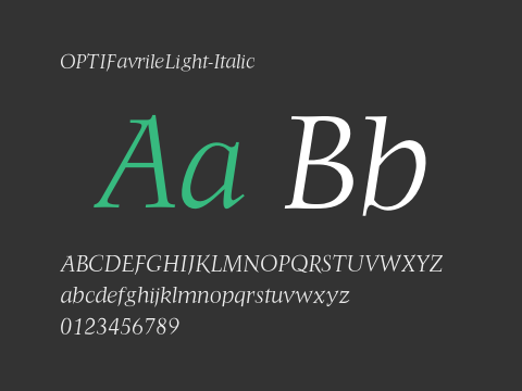 OPTIFavrileLight-Italic