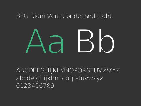 BPG Rioni Vera Condensed Light