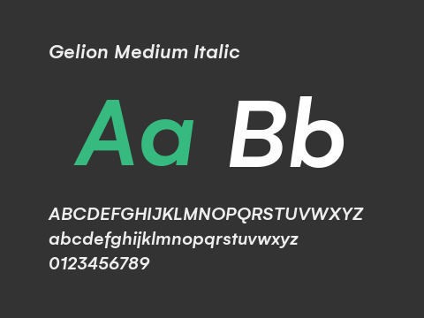 Gelion Medium Italic