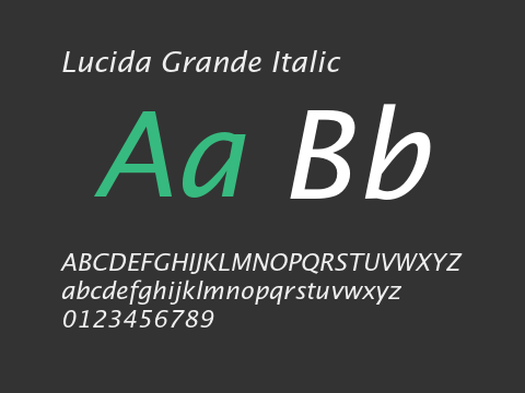 Lucida Grande Italic