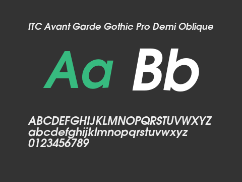 ITC Avant Garde Gothic Pro Demi Oblique