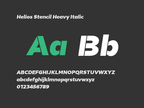 Helios Stencil Heavy Italic