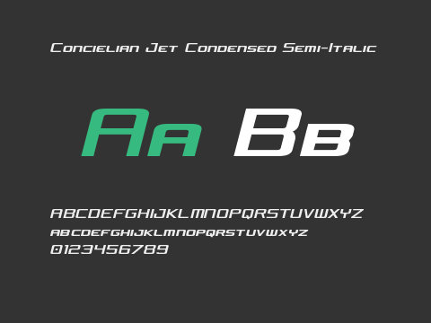 Concielian Jet Condensed Semi-Italic