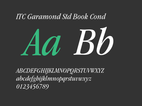 ITC Garamond Std Book Cond