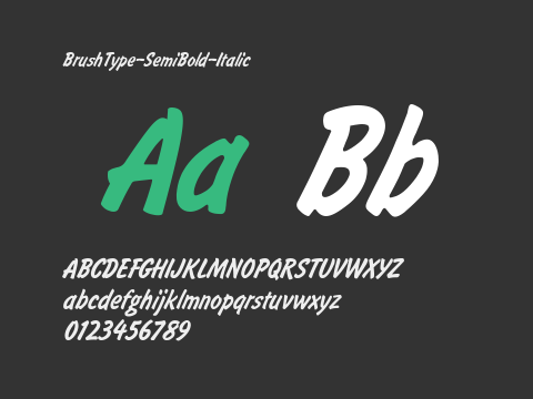 BrushType-SemiBold-Italic