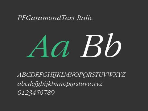 PFGaramondText Italic