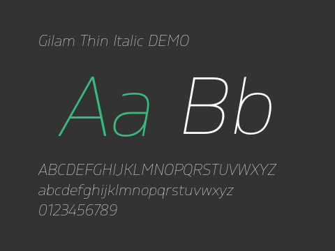 Gilam Thin Italic DEMO