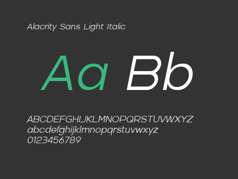 Alacrity Sans Light Italic