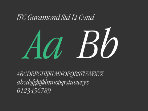 ITC Garamond Std Lt Cond