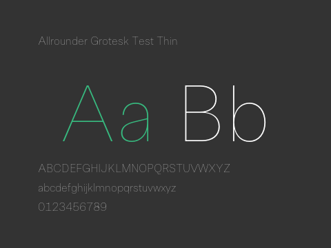 Allrounder Grotesk Test Thin