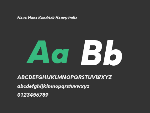 Neue Hans Kendrick Heavy Italic