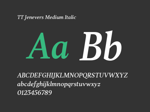 TT Jenevers Medium Italic