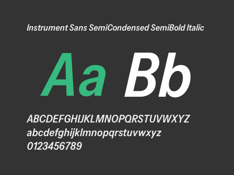 Instrument Sans SemiCondensed SemiBold Italic