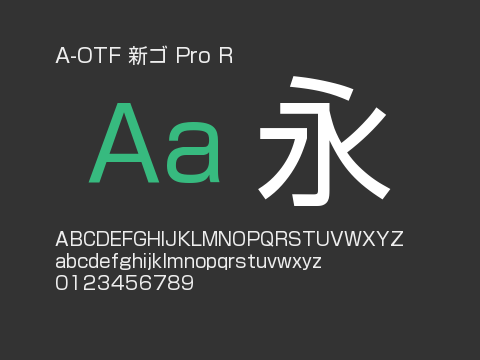 A-OTF 新ゴ Pro R