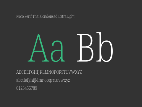 Noto Serif Thai Condensed ExtraLight