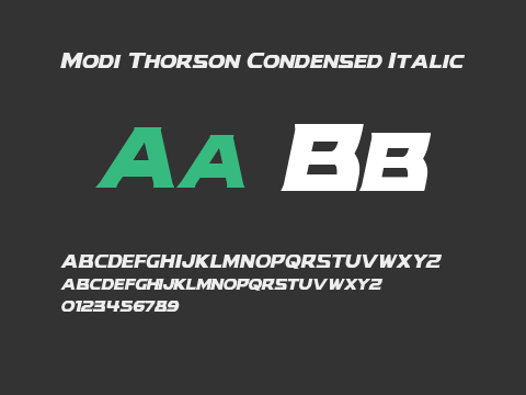 Modi Thorson Condensed Italic